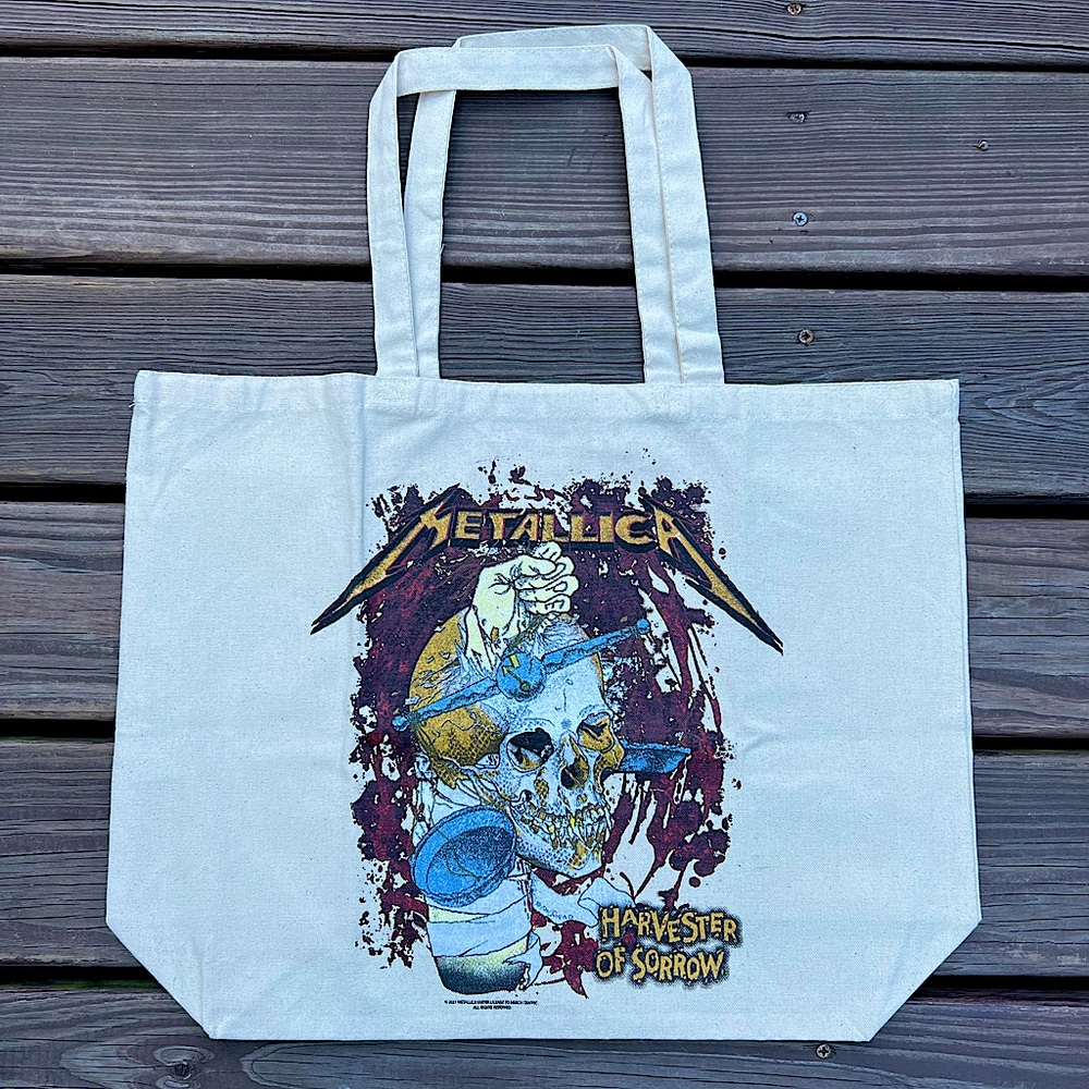 Metallic Screen Printed Canvas Tote